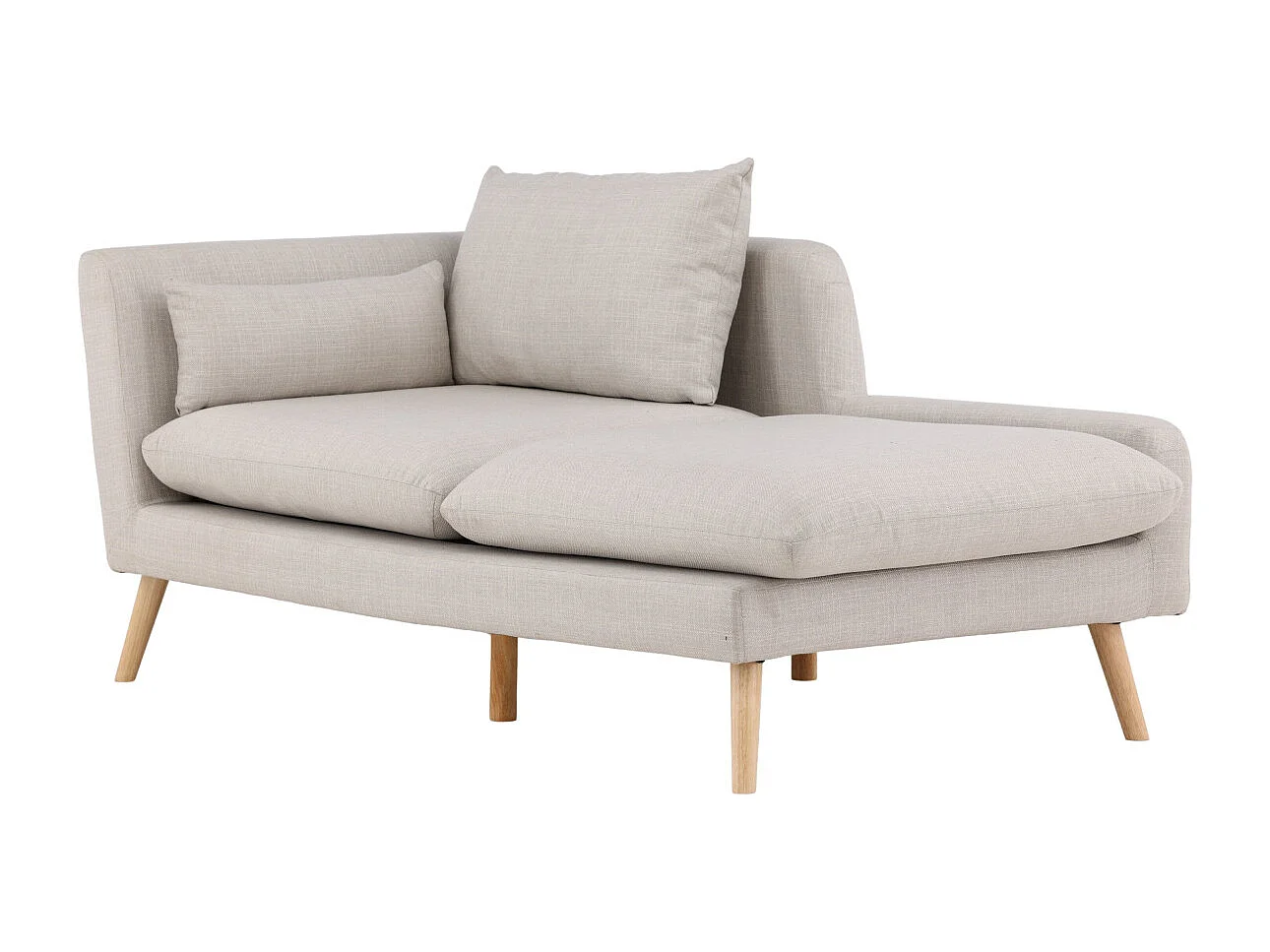 Méridienne en Tissu "Tacoma" 174cm Beige