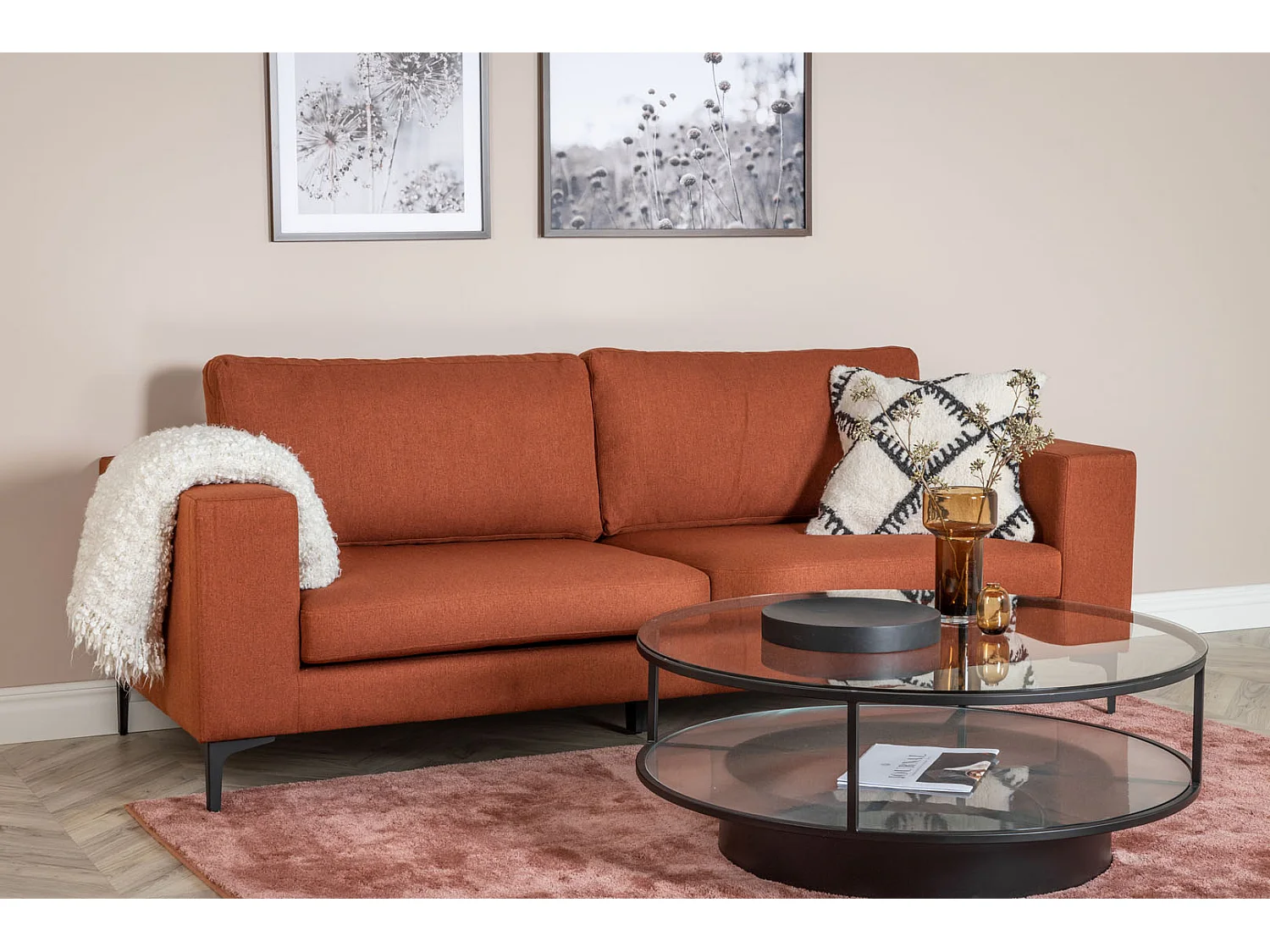 Bolero bank 3 persoons rood.