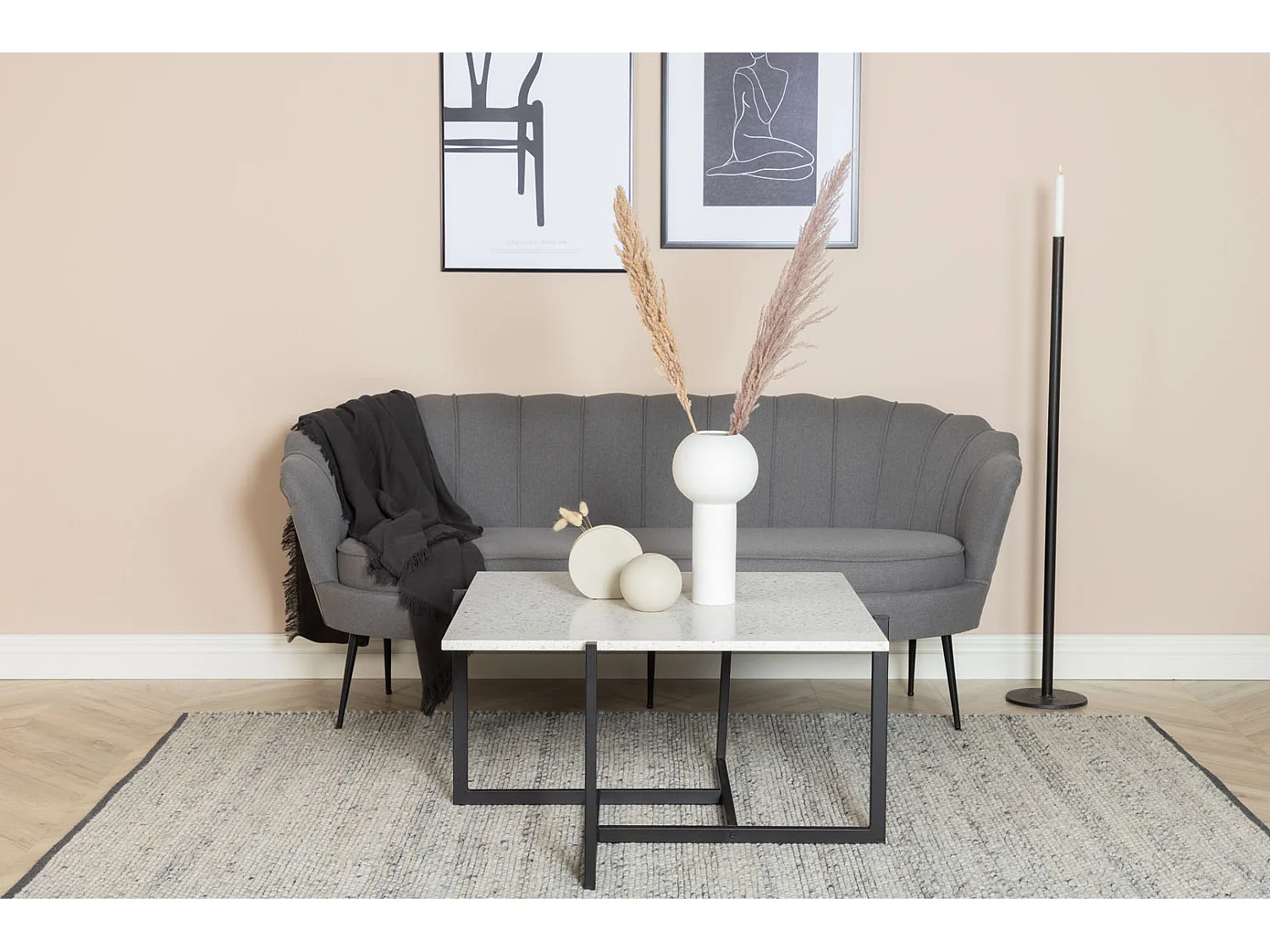 Calais Sofa 3 Personen grau.