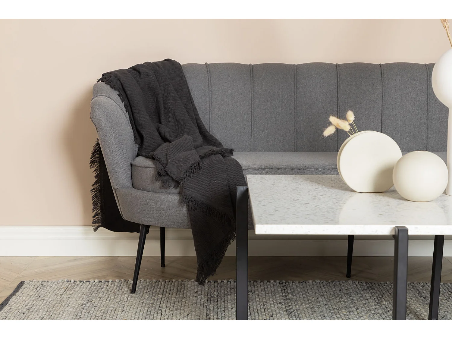 Calais Sofa 3 Personen grau.