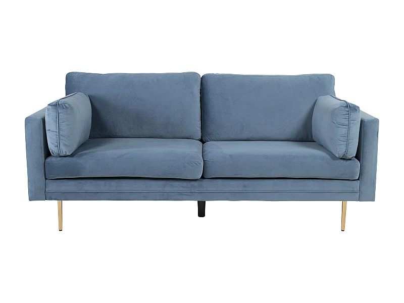 Boom bank 3 persoons velours blauw.