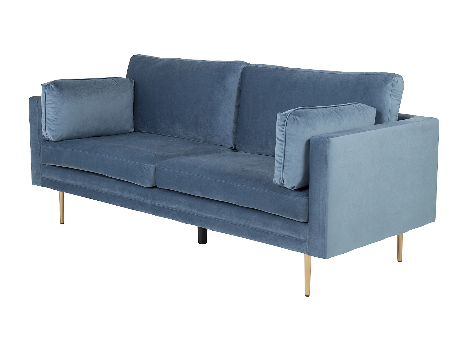 Boom bank 3 persoons velours blauw.