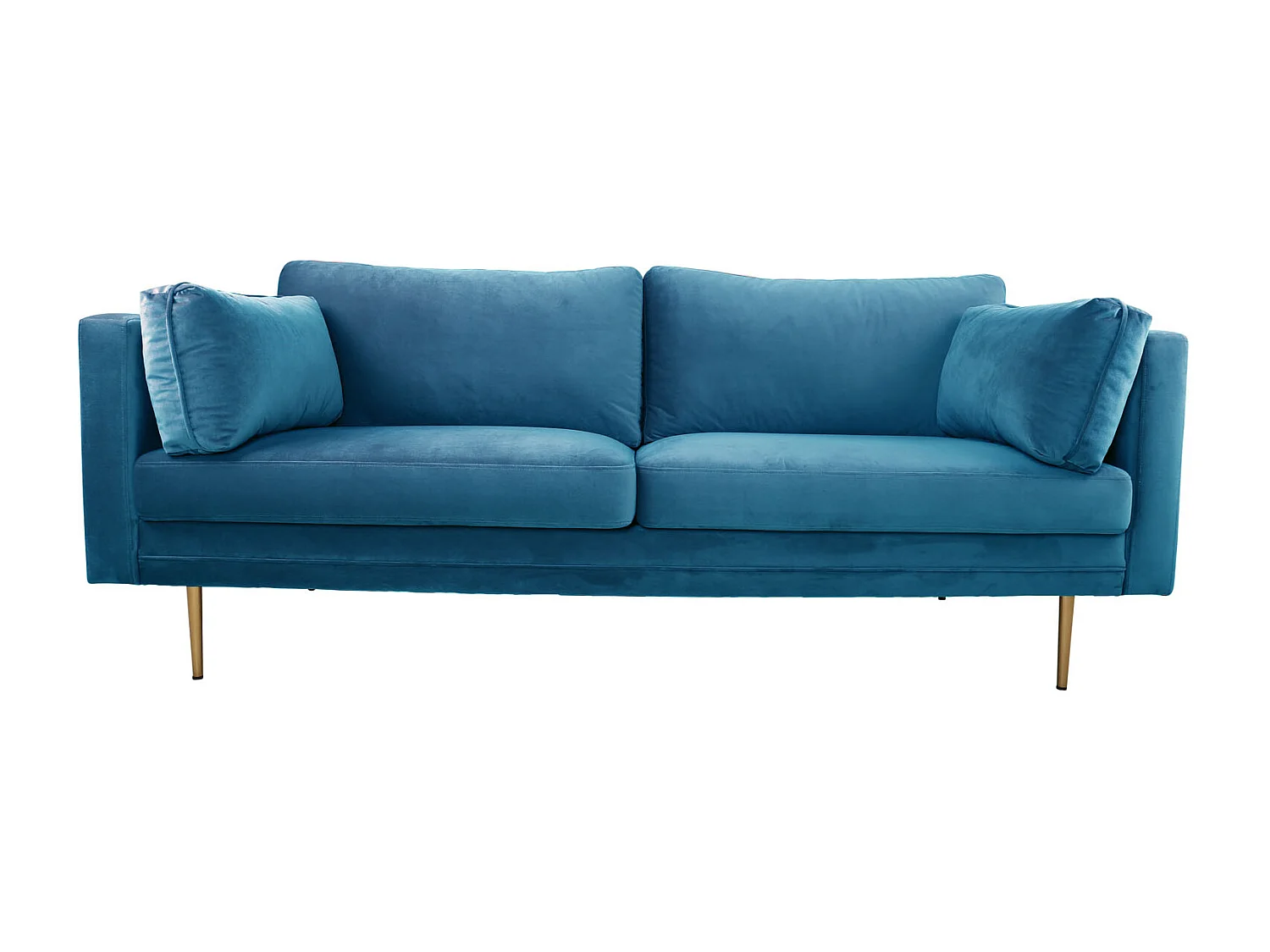 Boom bank 3 persoons velours blauw.