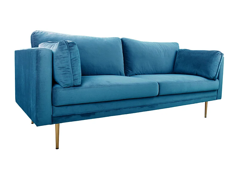 Boom Sofa 3 Personen velour blau.