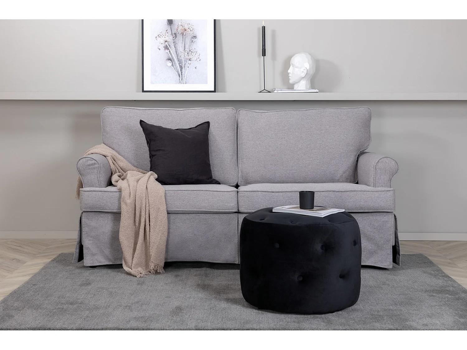 Anton bank 2 persoons grijs.