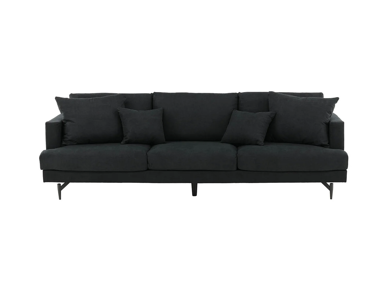 Canapé 3 Places en Tissu "Sofia" 260cm Noir
