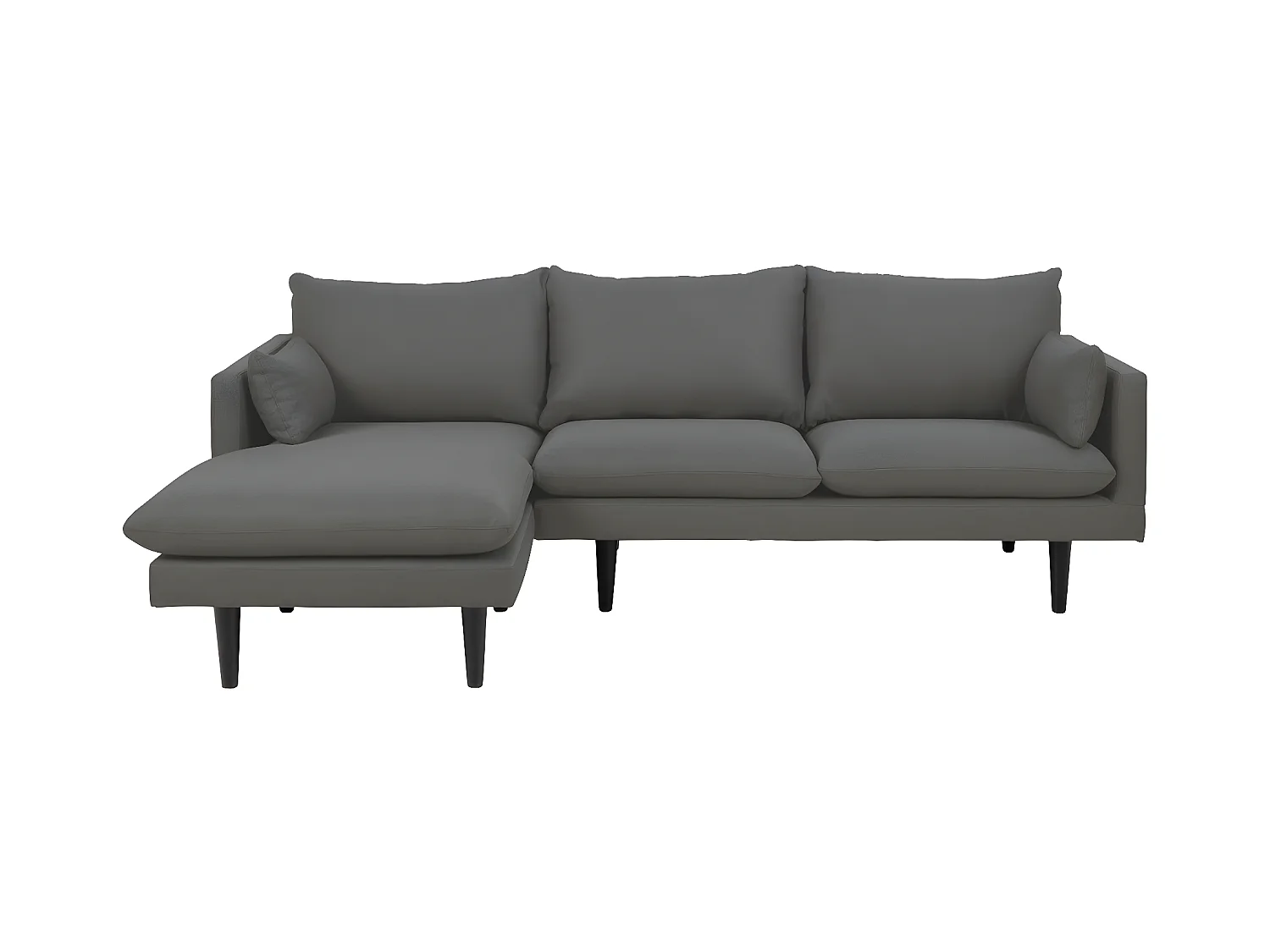 Sunderland Canapé 2 personnes avec chaise longue orientée à gauche, gris foncé.