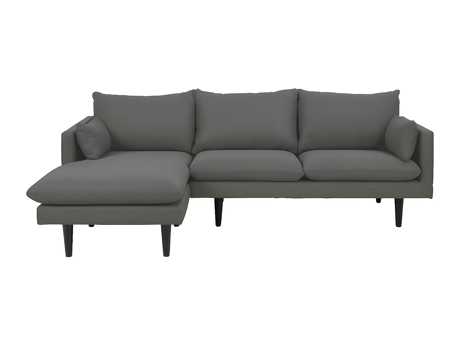 Sunderland Canapé 2 personnes avec chaise longue orientée à gauche, gris foncé.