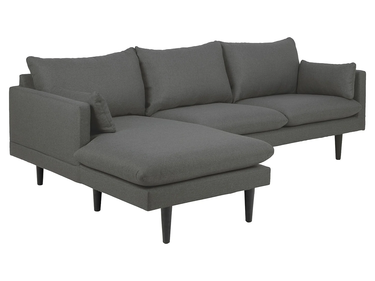 Sunderland Canapé 2 personnes avec chaise longue orientée à gauche, gris foncé.