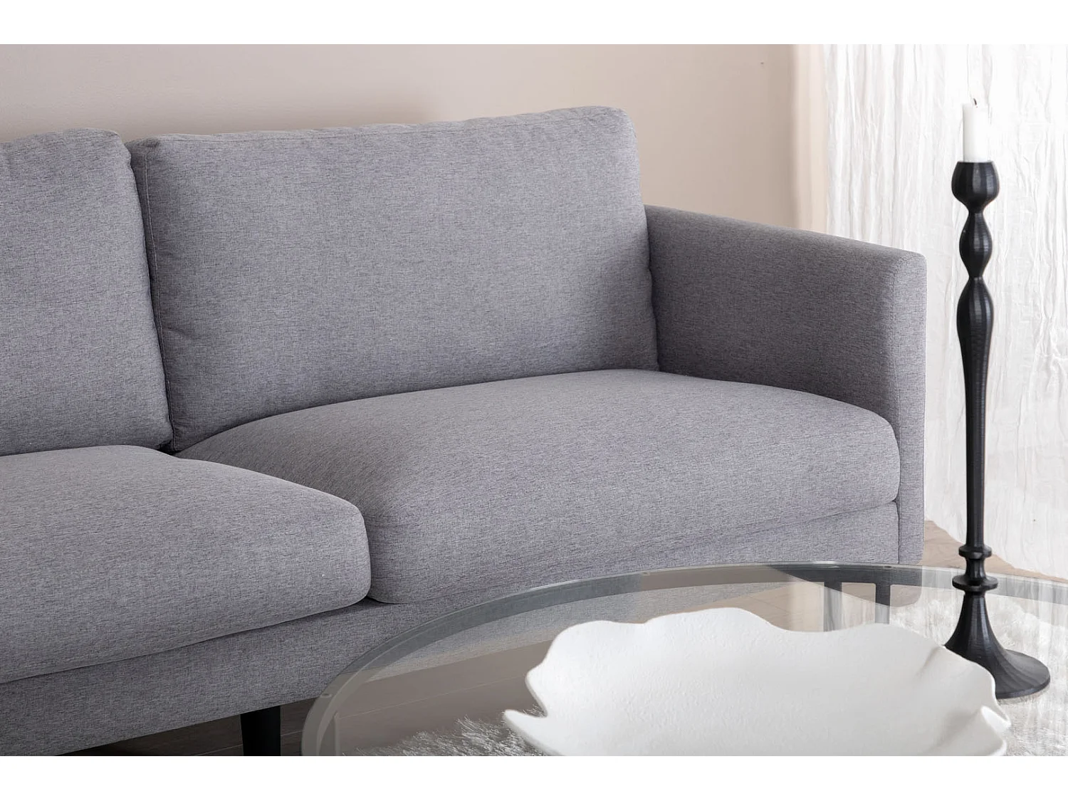 Canapé 2 Places en Tissu "Zoom" 180cm Gris