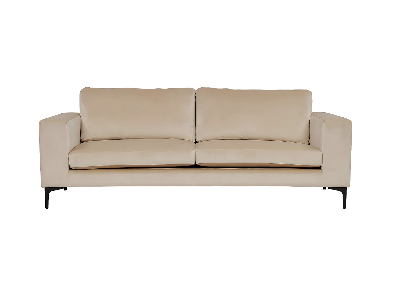 Canapé 3 Places en Velours "Bolero" 215cm Beige
