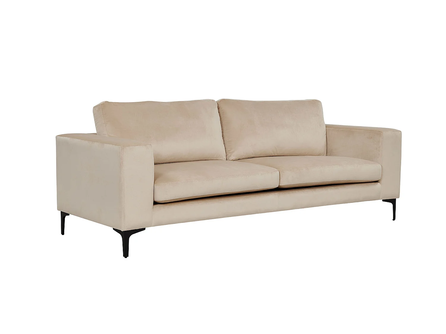 Canapé 3 Places en Velours "Bolero" 215cm Beige