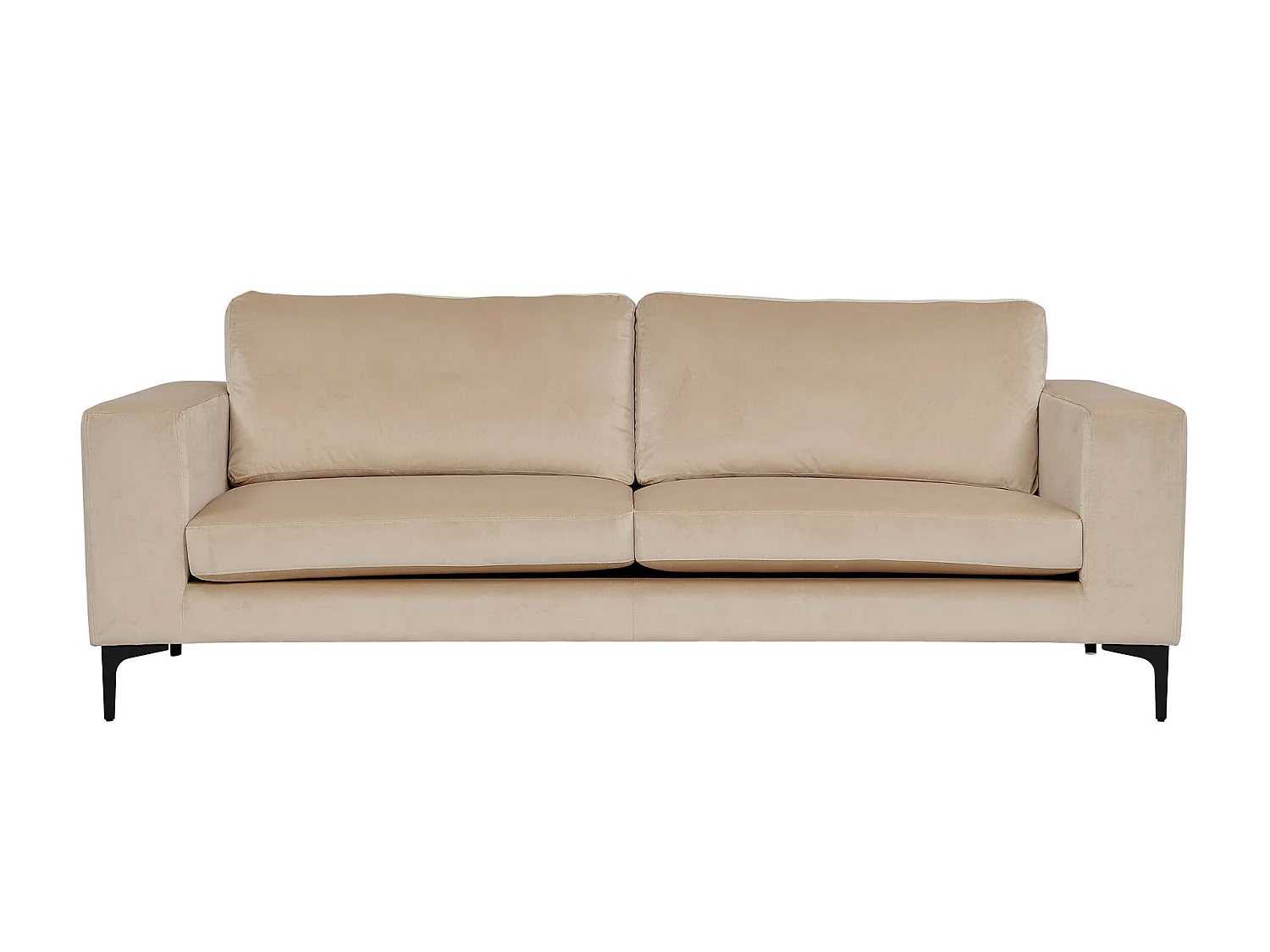 Canapé 3 Places en Velours "Bolero" 215cm Beige