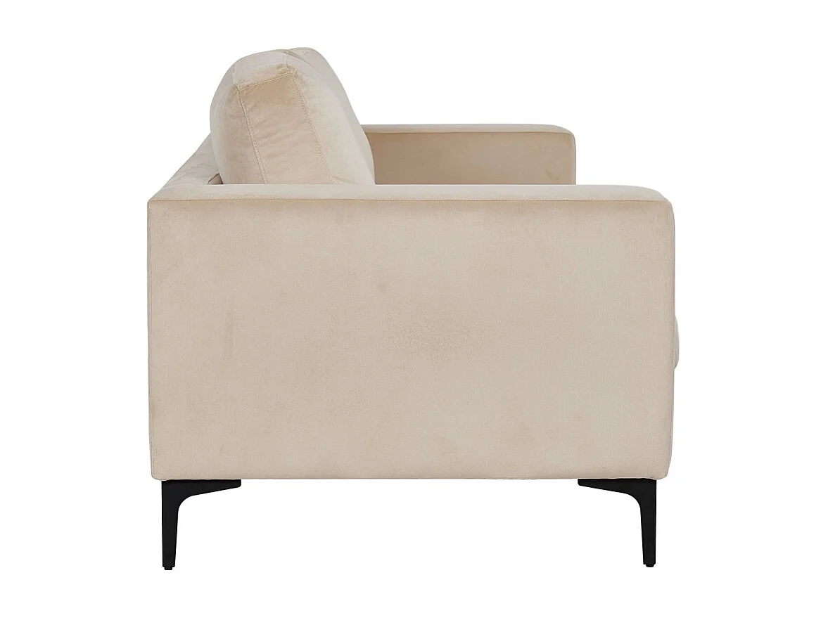 Canapé 3 Places en Velours "Bolero" 215cm Beige