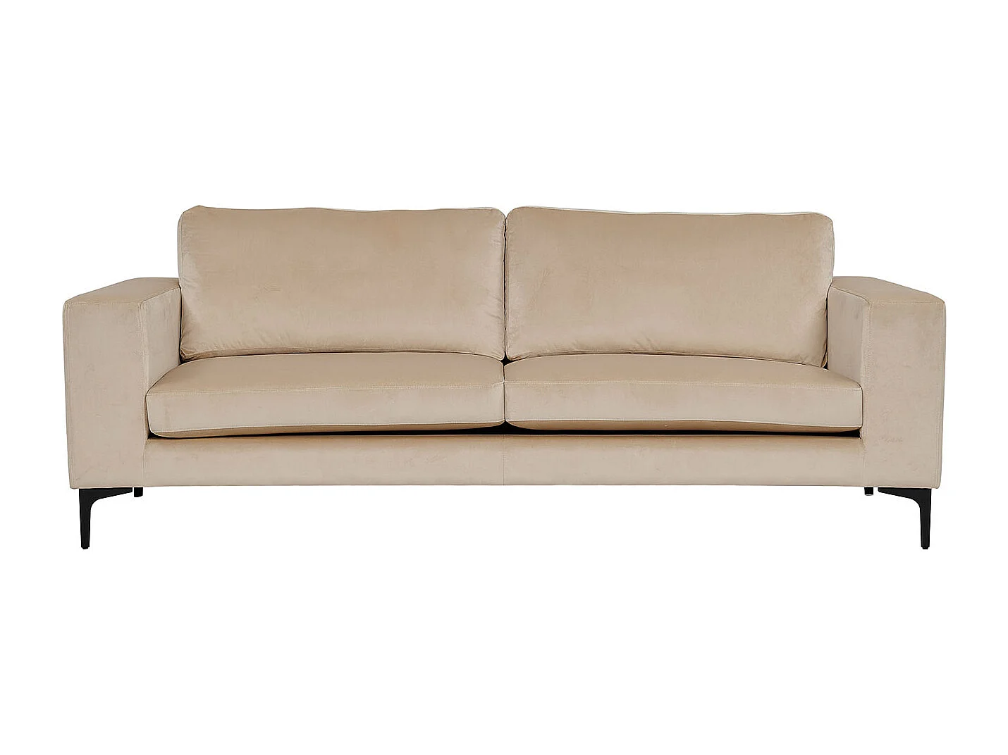 Bolero Canapé 3 personnes en velours, Beige.