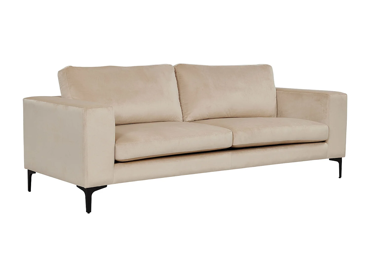 Bolero Canapé 3 personnes en velours, Beige.