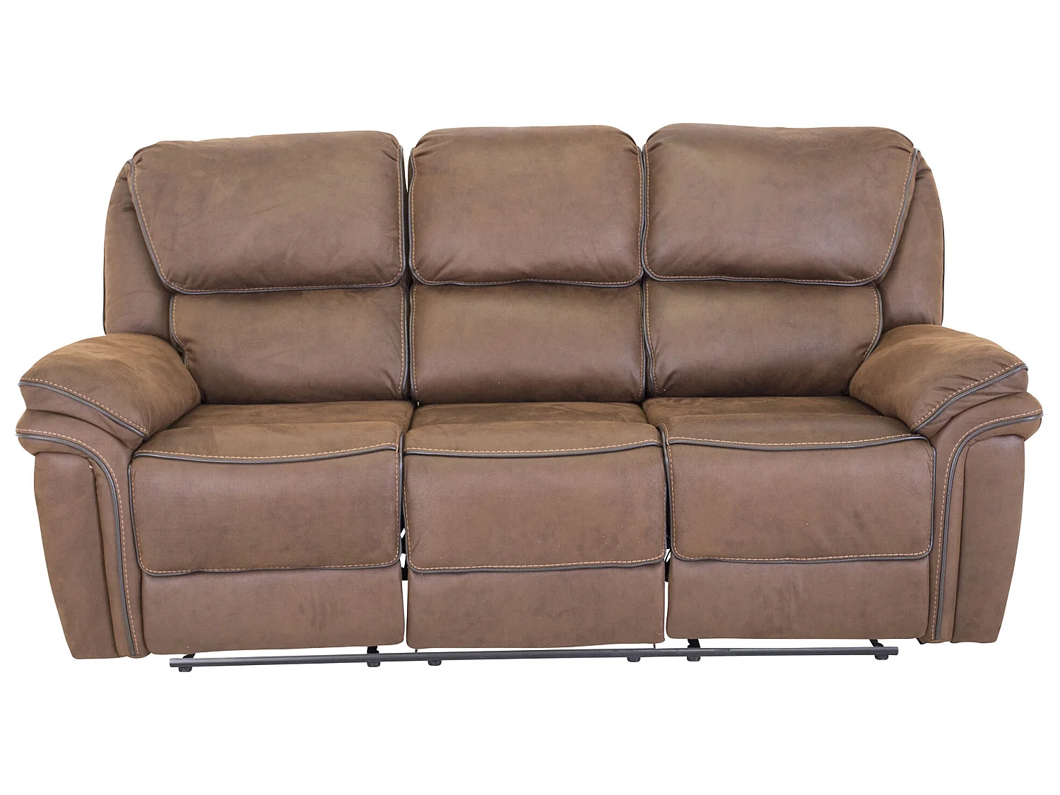 Saranda Sofa 3 Personen Recliner Kunstleder braun.