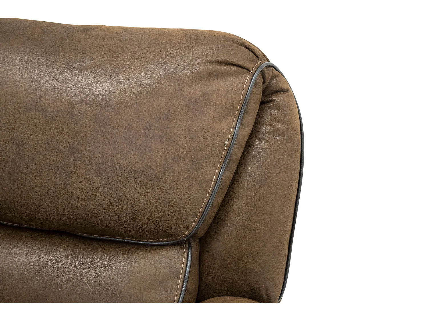 Saranda Sofa 3 Personen Recliner Kunstleder braun.