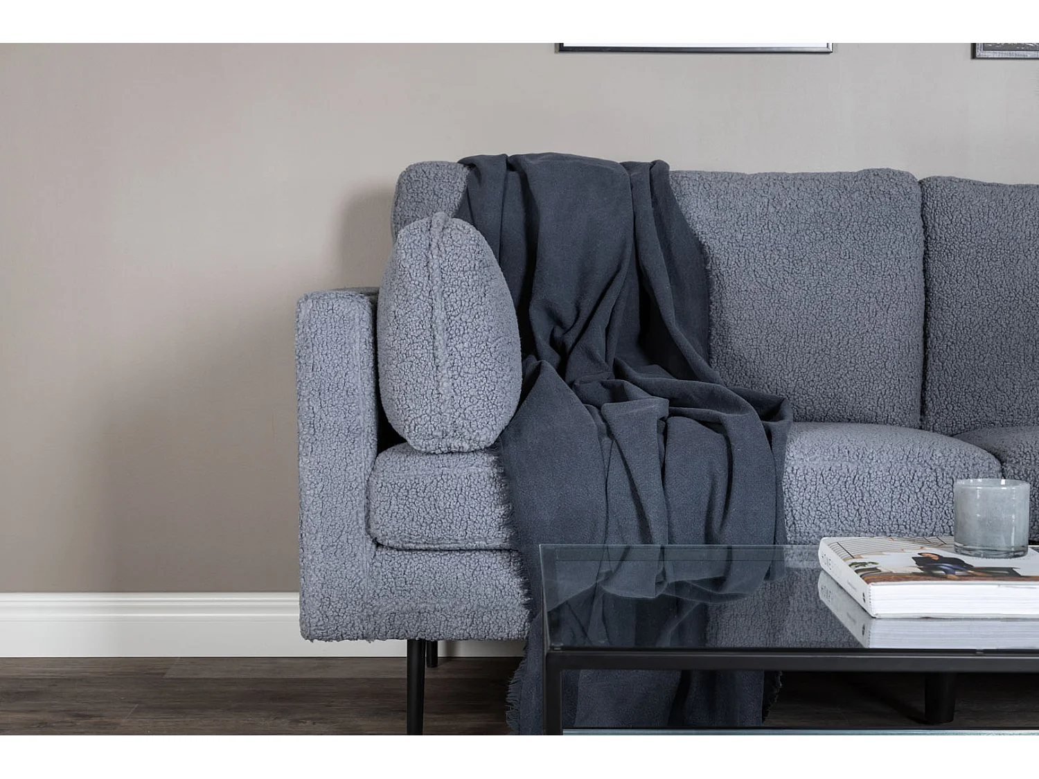 Boom bank 3 persoons grijs.