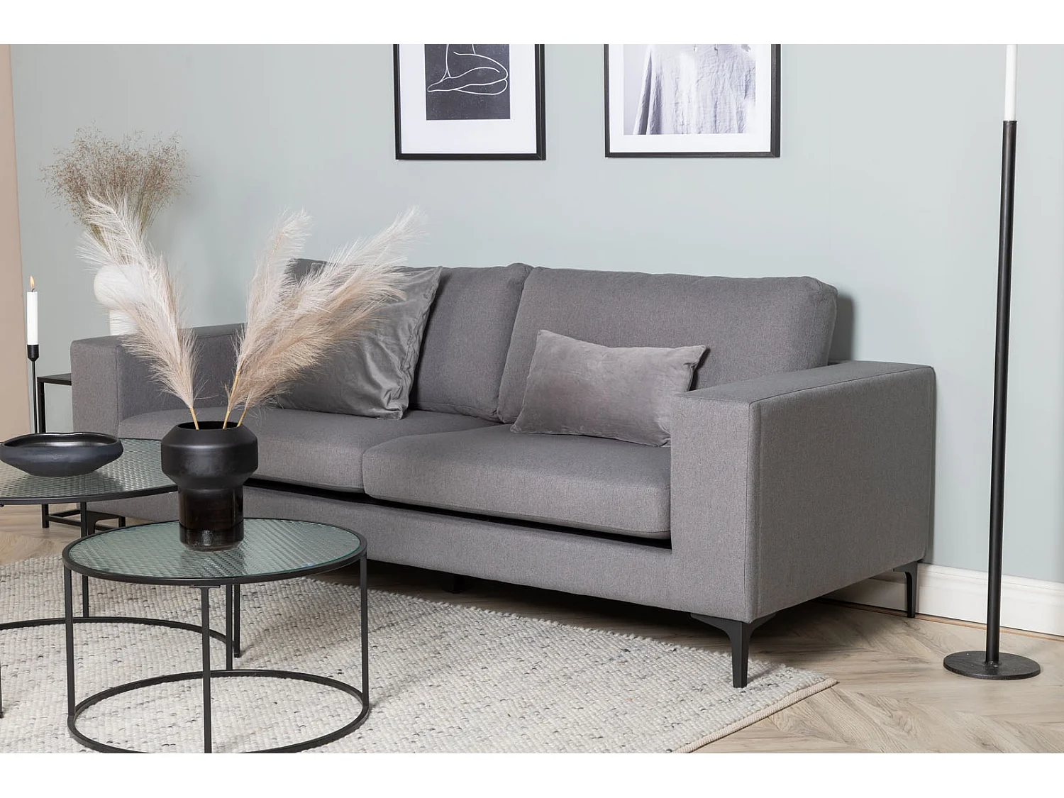 Canapé 3 Places en Tissu "Bolero" 215cm Gris