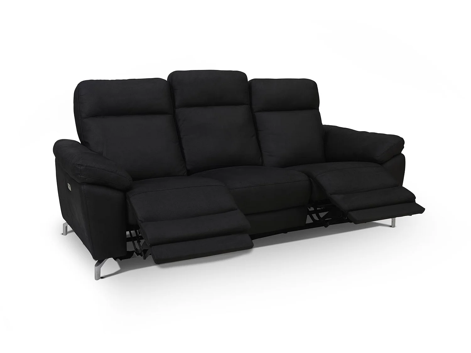 Sena 3-zitsbank in zwarte stof.