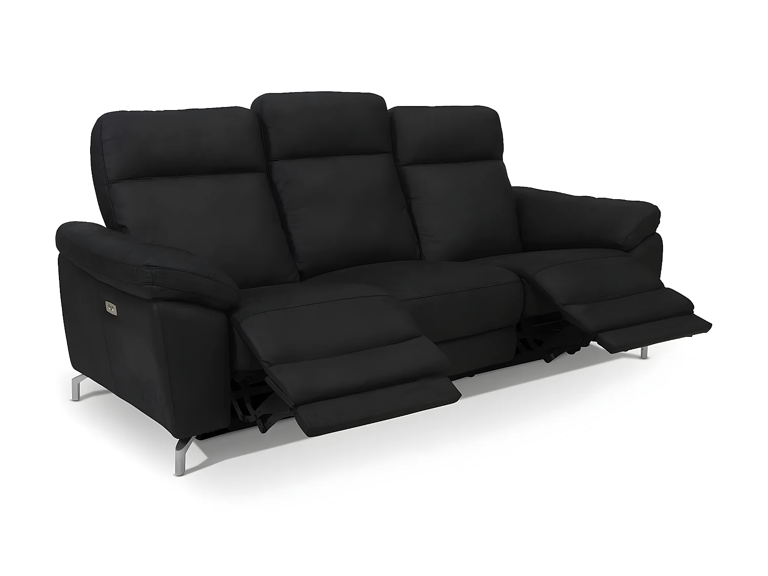 Sena 3-zitsbank in zwarte stof.