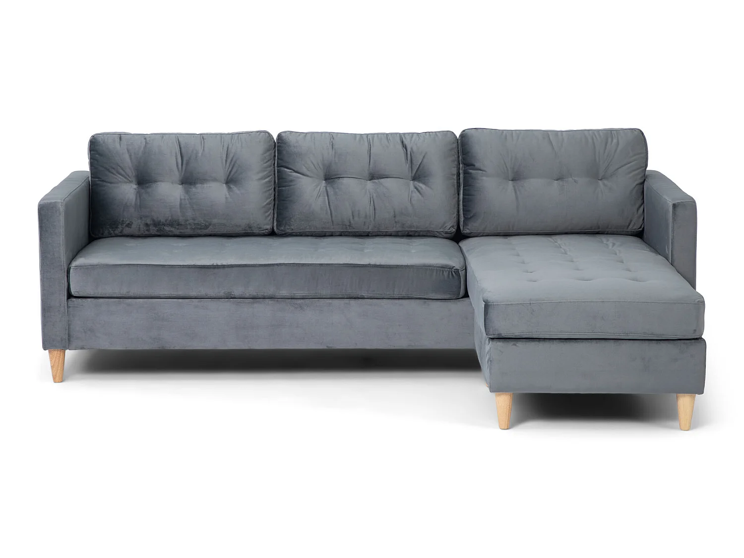 Marino Sofa BA3, Chaiselongue rechts oder links gewendet in Velour grau.