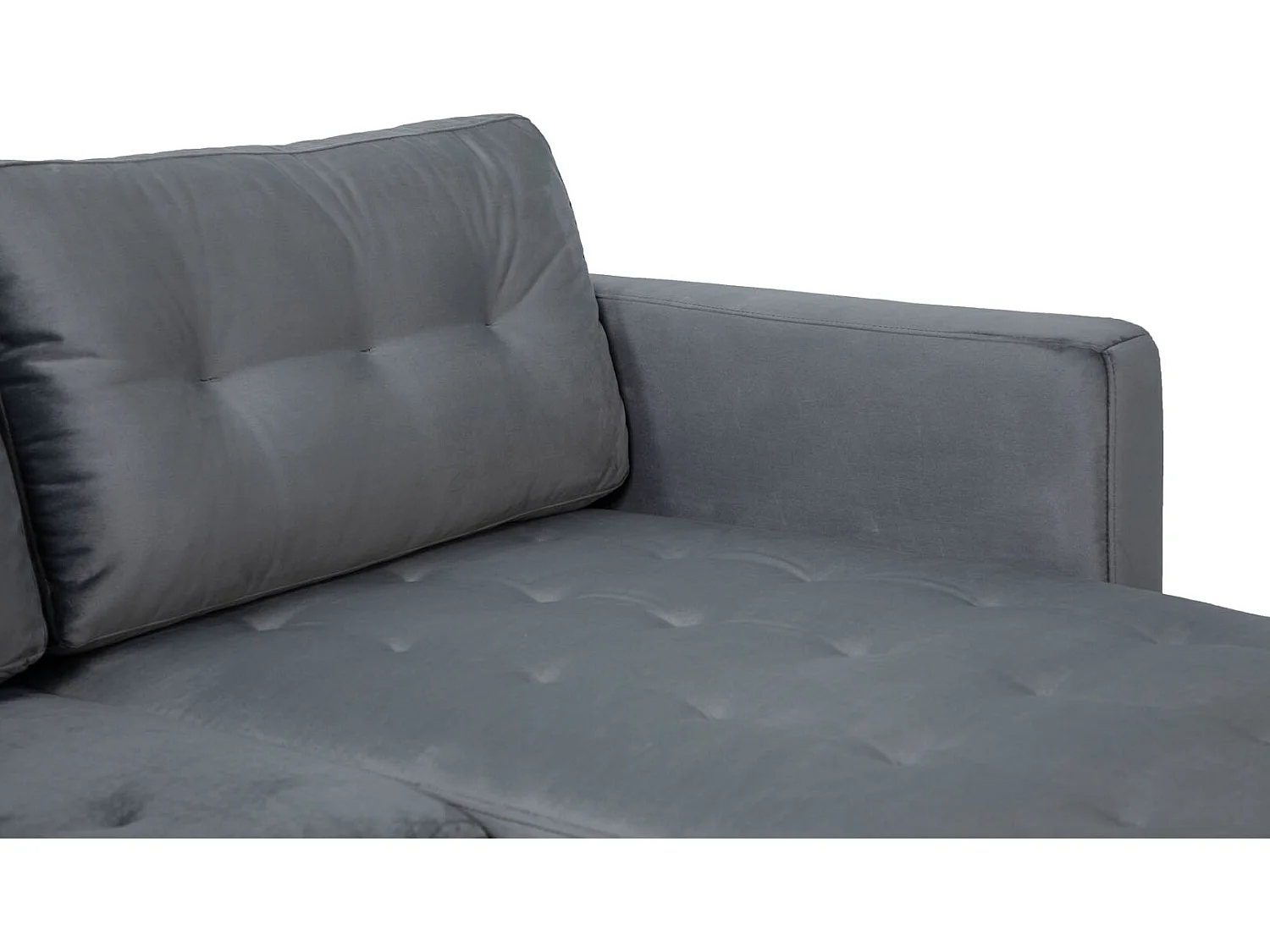 Marino Canapé BA3, chaise longue droite ou gauche en velours, gris.