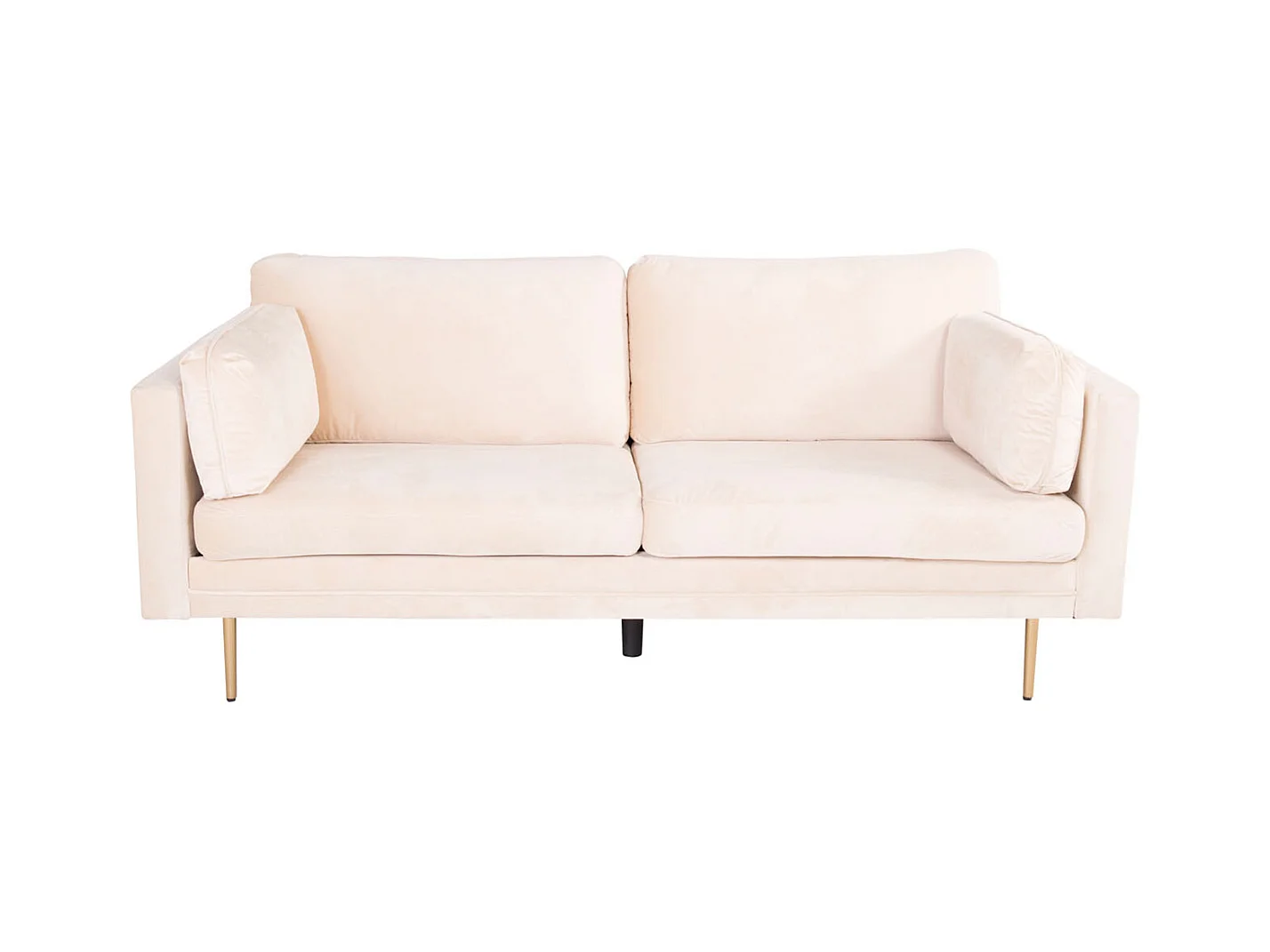 Canapé 3 Places en Velours "Boom" 203cm Beige & Or