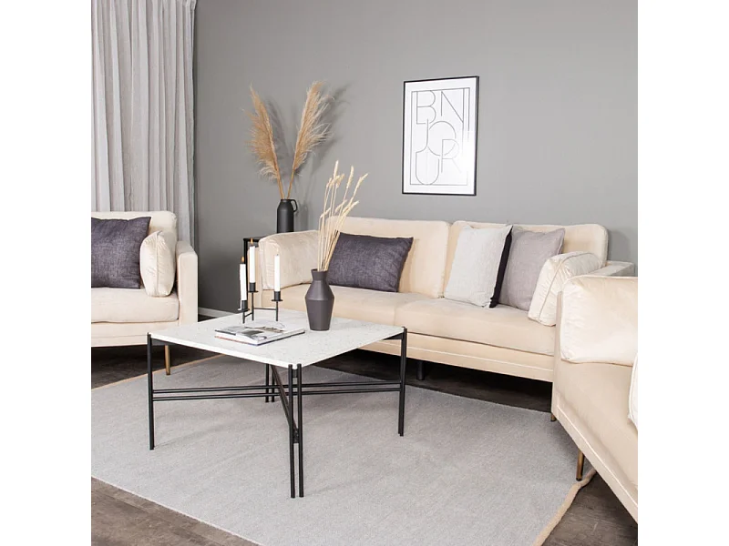 Boom bank 3 persoons velours beige.