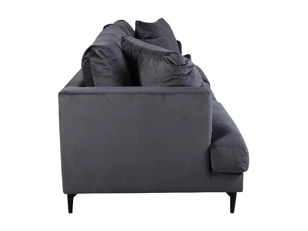 Canapé 3 Places en Velours "Sofia" 260cm Gris Foncé