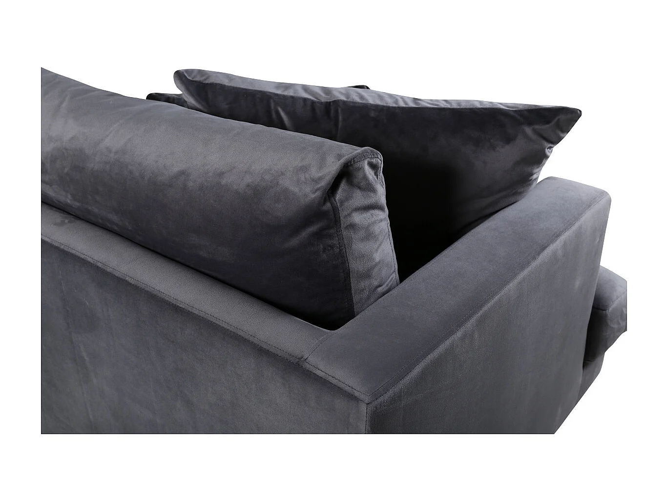 Canapé 3 Places en Velours "Sofia" 260cm Gris Foncé