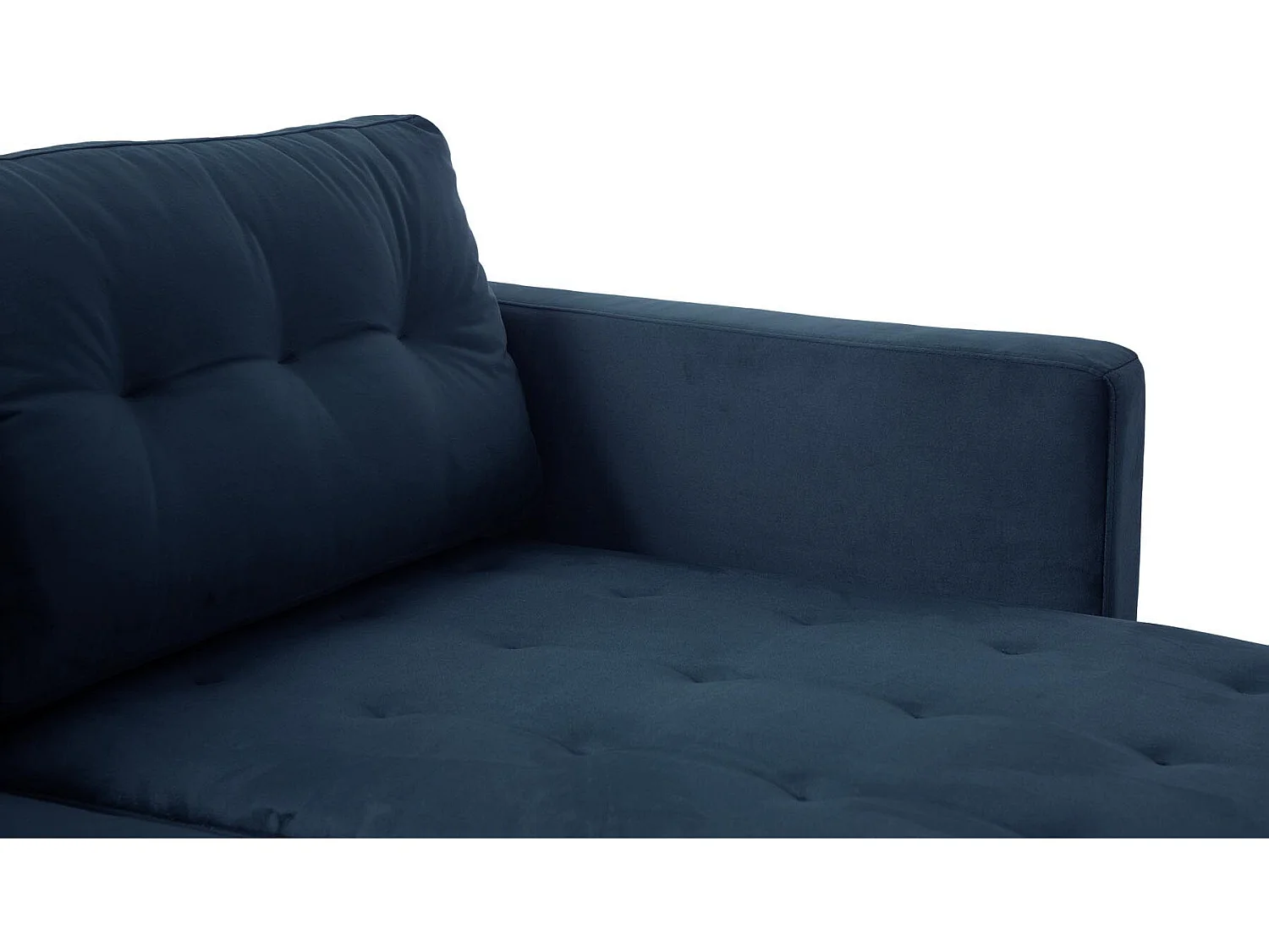 Marino Canapé BA2, chaise longue orientable orientable à droite ou à gauche en velours, bleu.