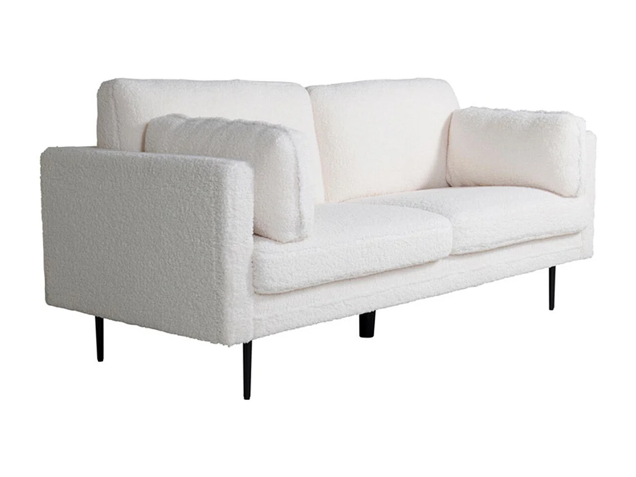 Canapé 3 Places Bouclette "Boom" 203cm Blanc