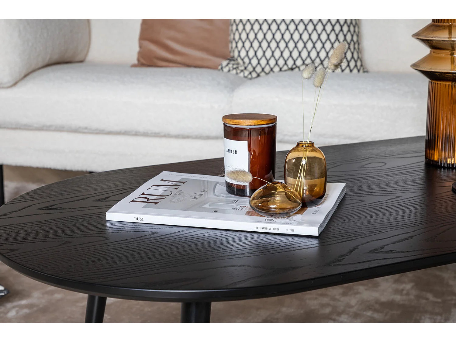 Canapé 3 Places Bouclette "Boom" 203cm Blanc