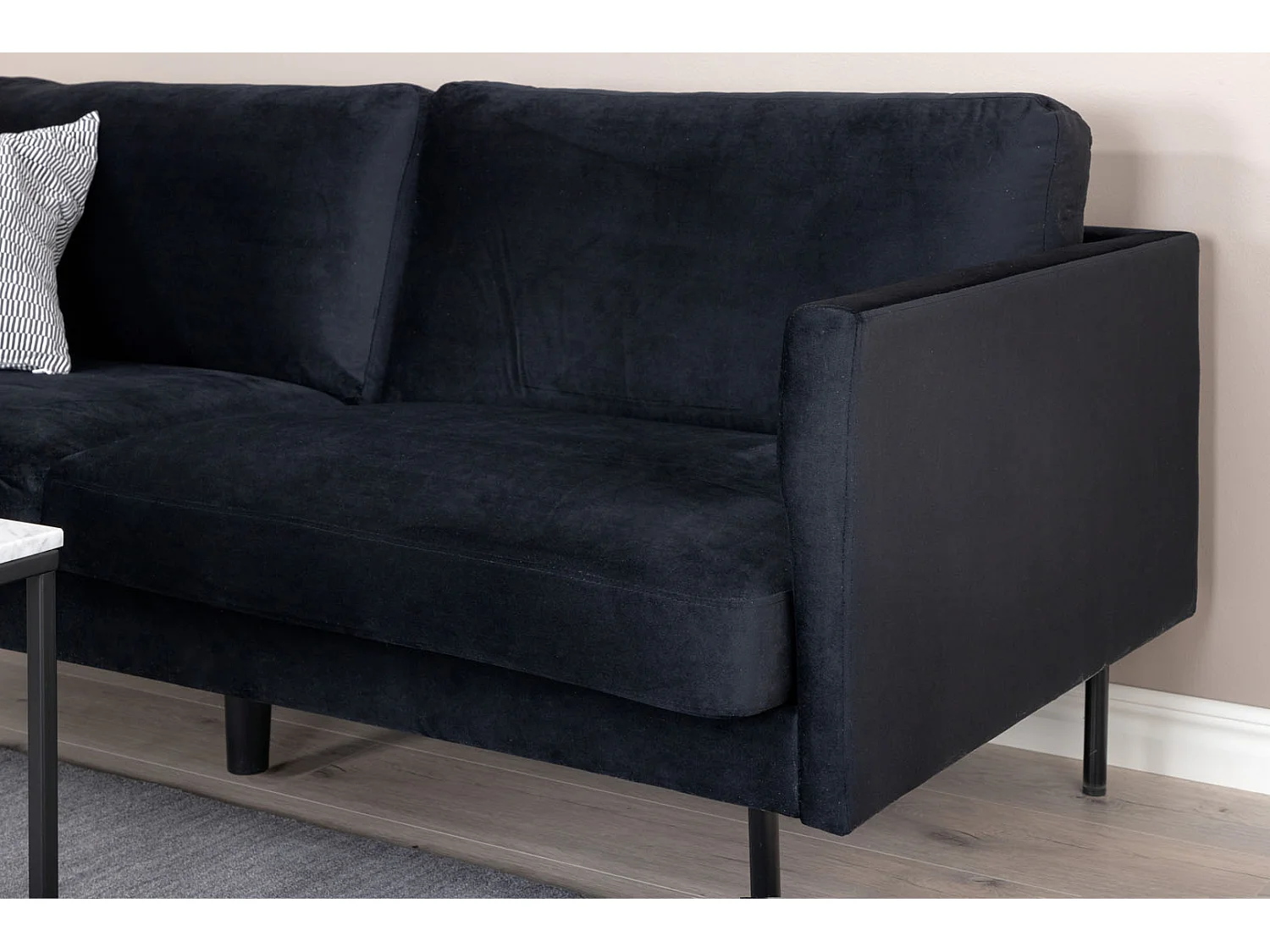 Zoom Sofa 2 Personen velour schwarz.