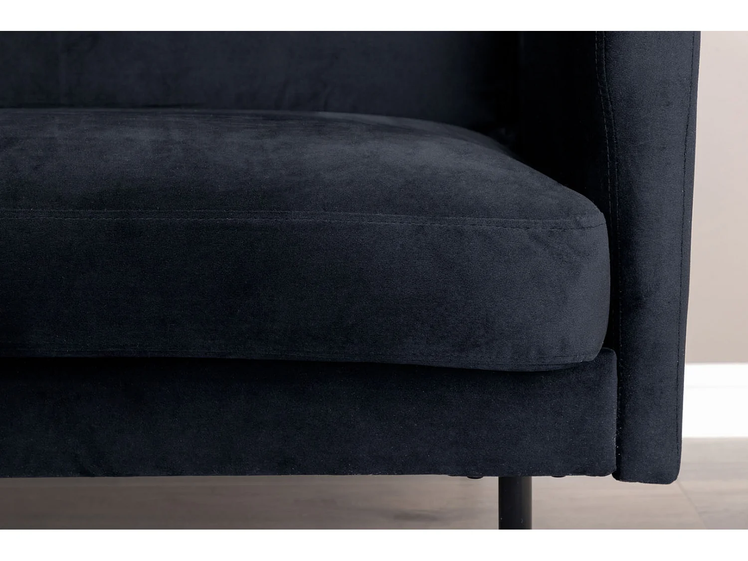 Zoom Sofa 2 Personen velour schwarz.