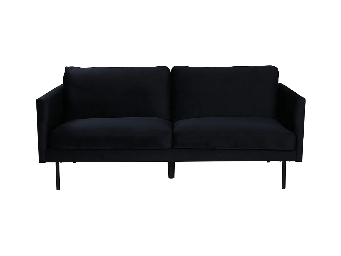 Canapé 2 Places en Velours "Zoom" 180cm Noir