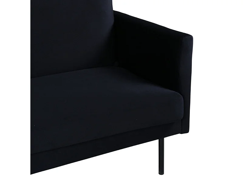 Zoom bank 2 persoons velours zwart.