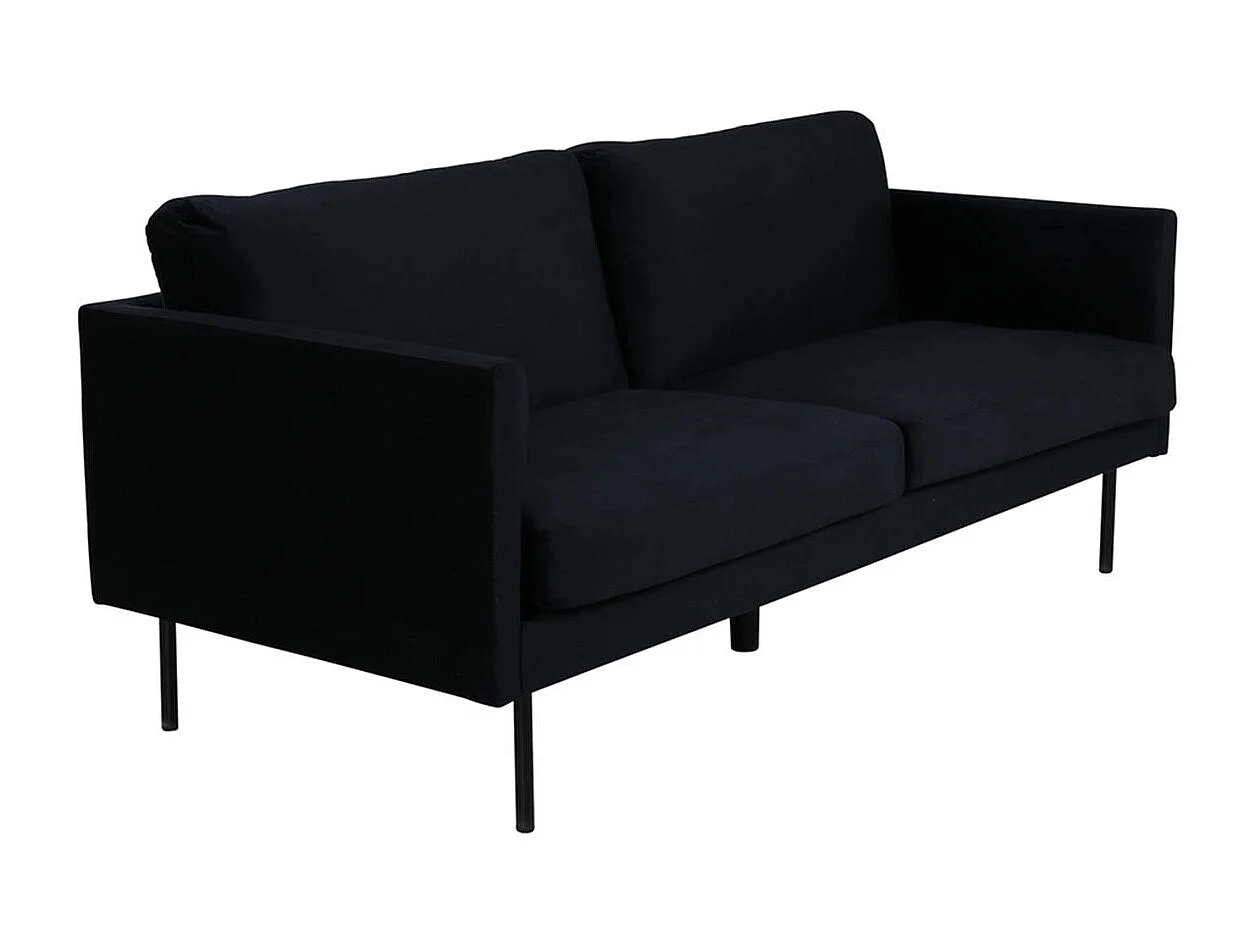 Canapé 2 Places en Velours "Zoom" 180cm Noir