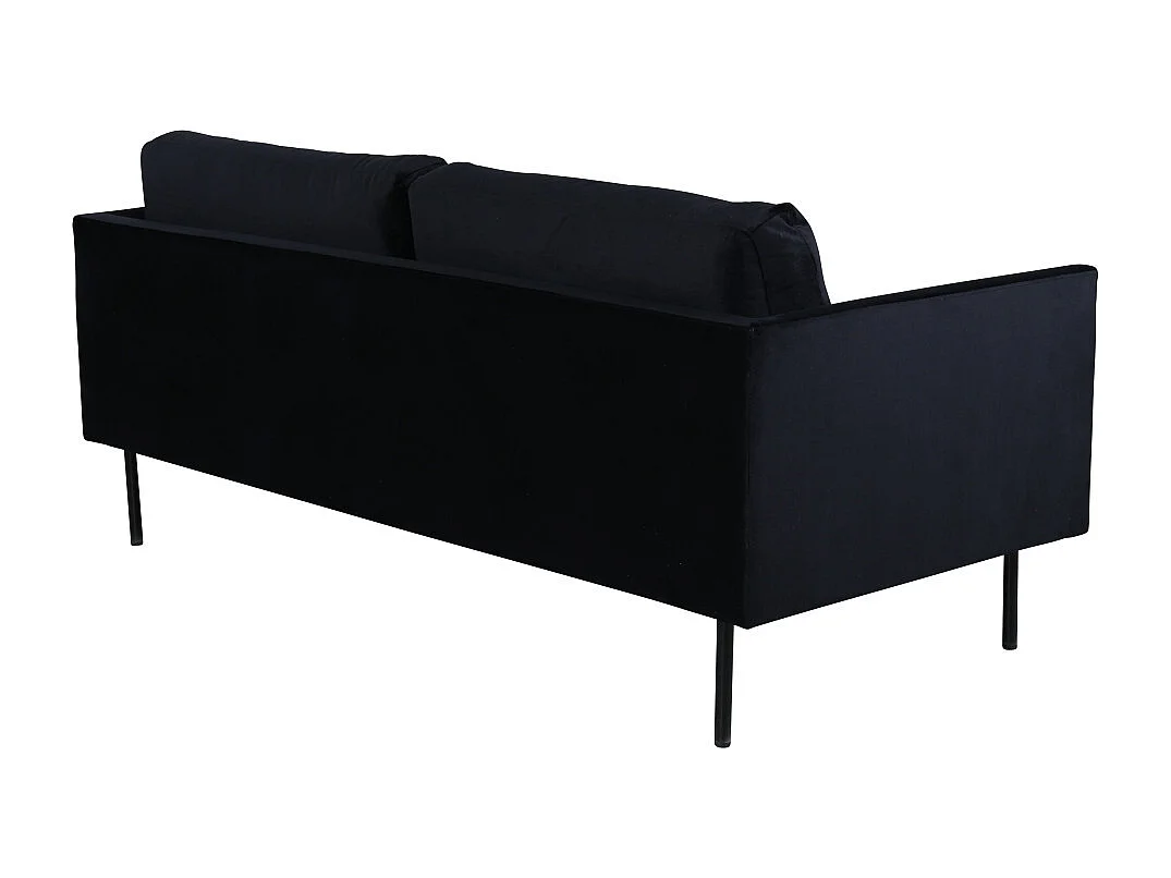 Canapé 2 Places en Velours "Zoom" 180cm Noir