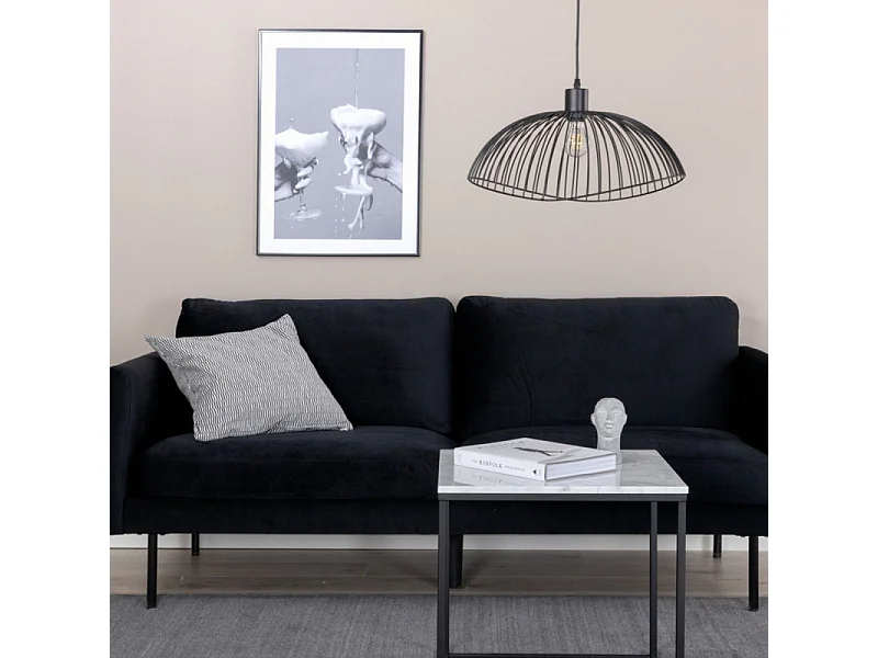 Canapé 2 Places en Velours "Zoom" 180cm Noir