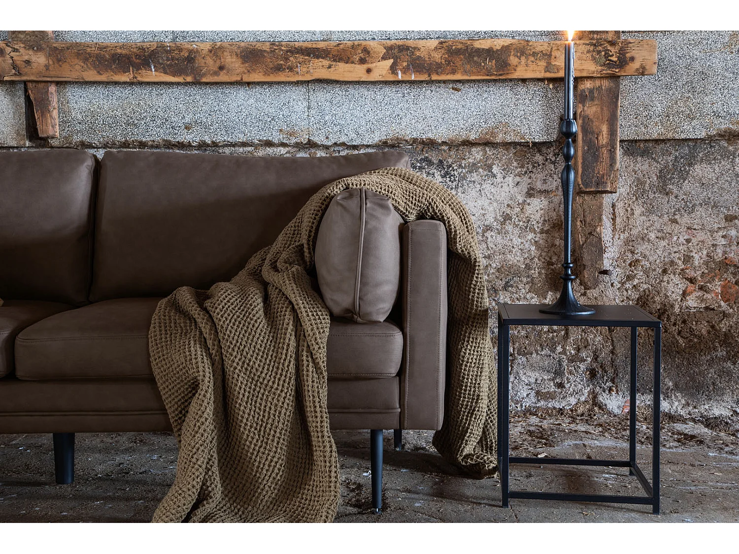 Canapé 3 Places en Microfibre "Boom" 203cm Marron