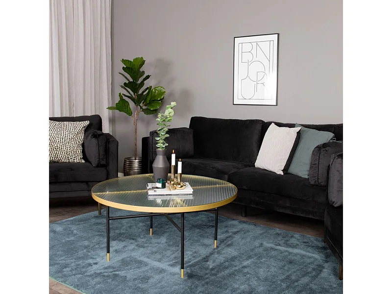 Boom Sofa 3 Personen velour schwarz.