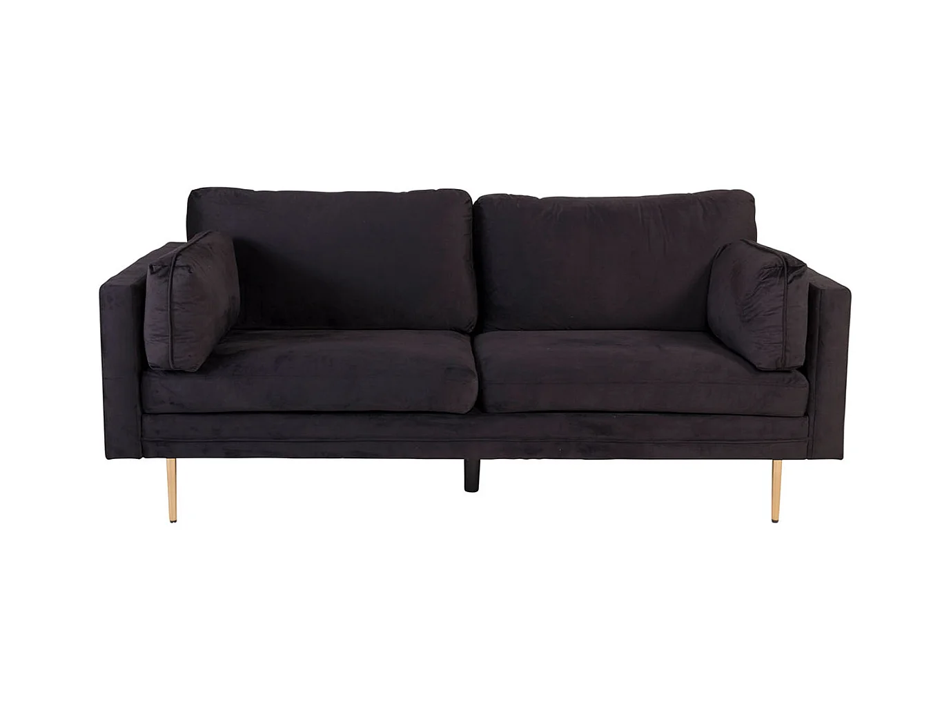 Canapé 3 Places en Velours "Boom" 203cm Noir & Or