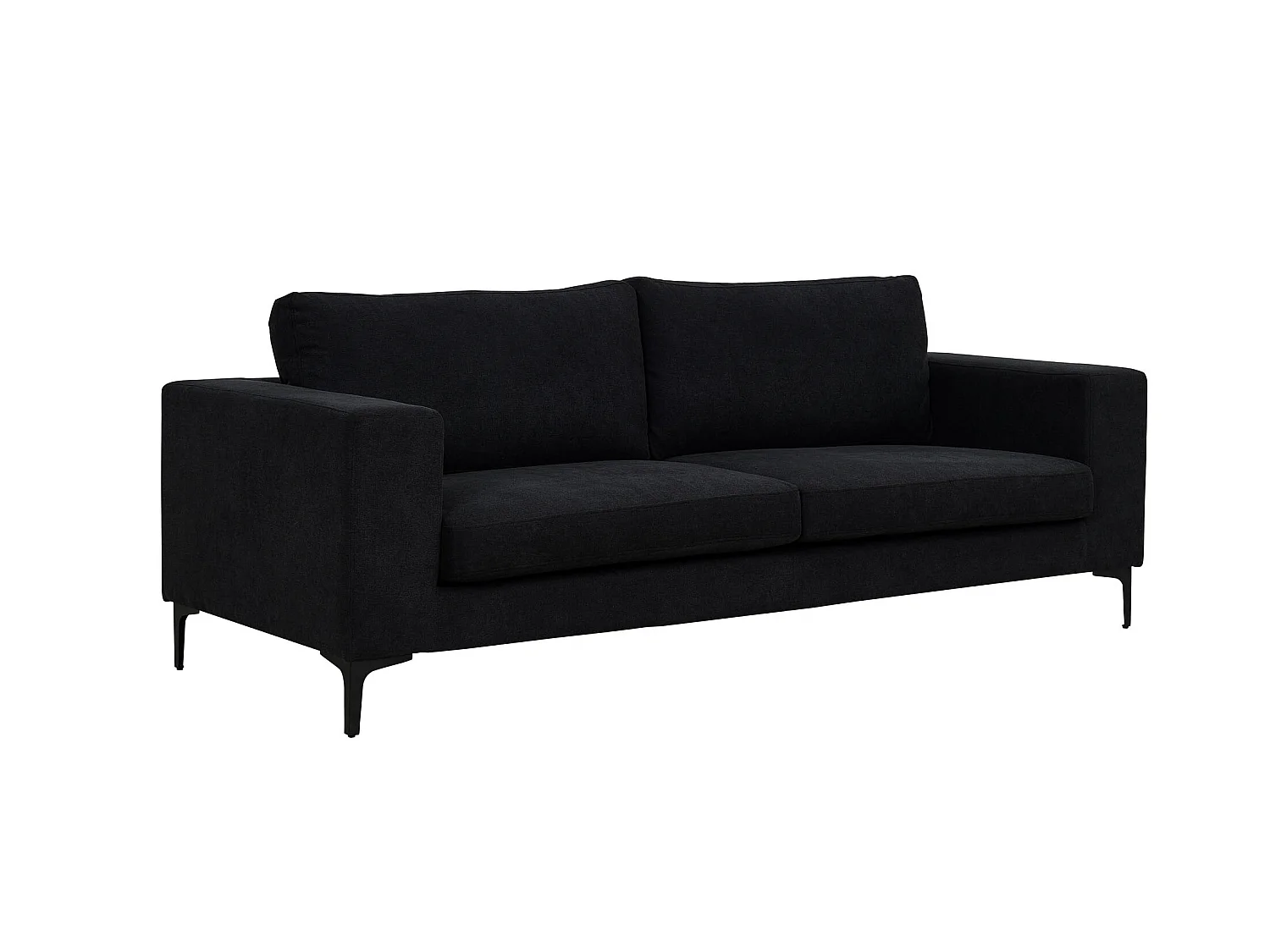 Canapé 3 Places en Velours "Bolero" 215cm Noir