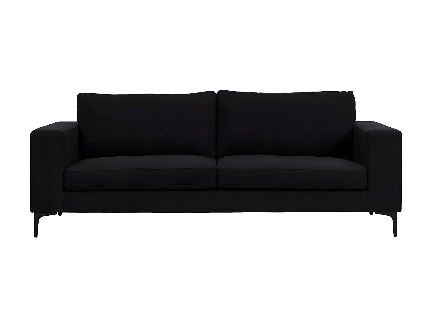 Canapé 3 Places en Velours "Bolero" 215cm Noir