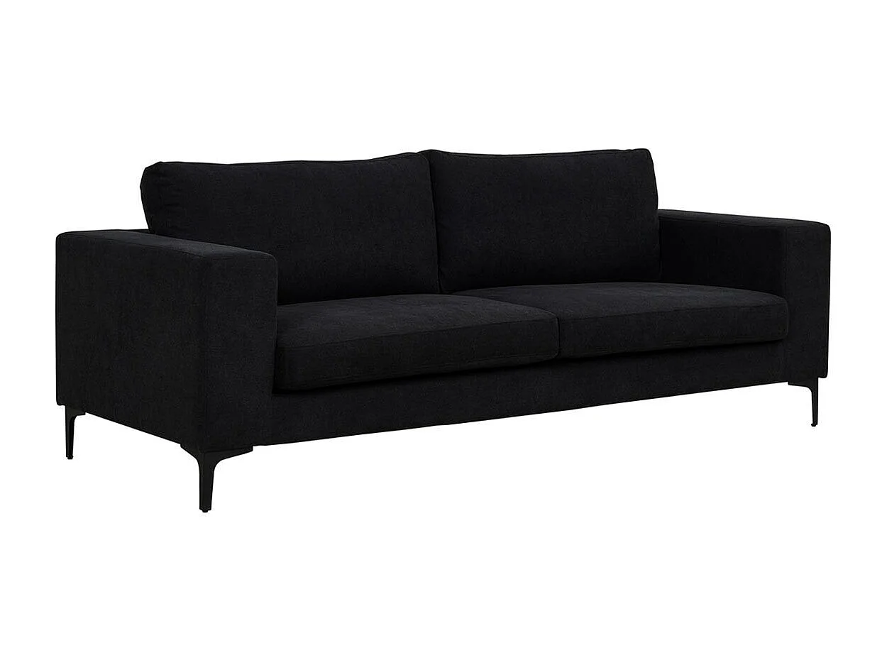 Canapé 3 Places en Velours "Bolero" 215cm Noir