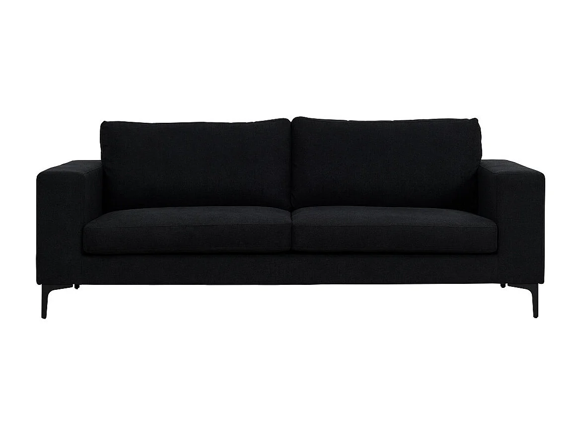 Canapé 3 Places en Velours "Bolero" 215cm Noir