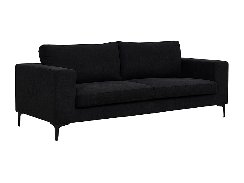 Canapé 3 Places en Velours "Bolero" 215cm Noir